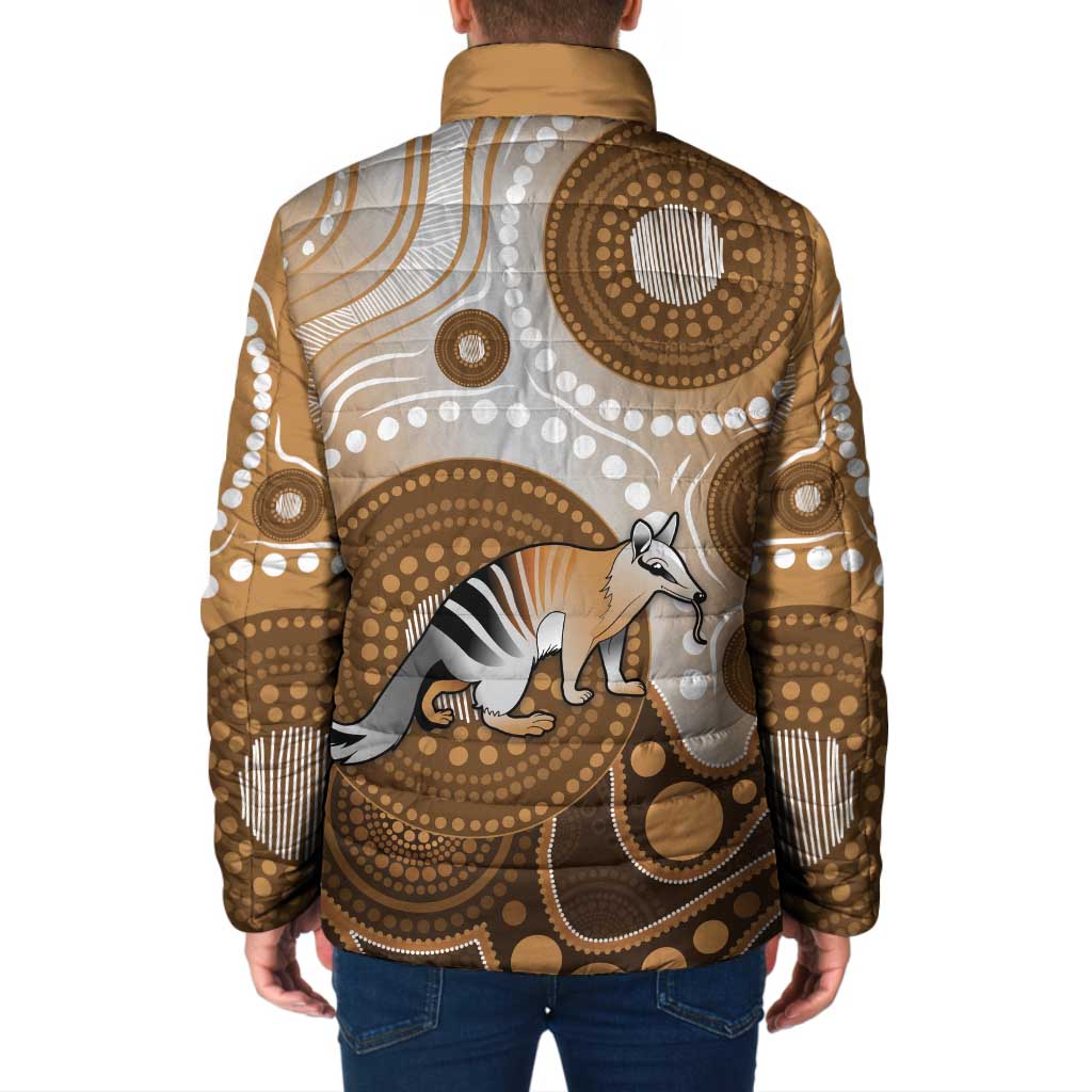Numbat Australia Padded Jacket Myrmecobius Fasciatus Indigenous Art - Aussie Hoodie
