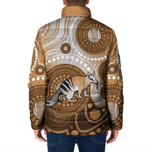 Numbat Australia Padded Jacket Myrmecobius Fasciatus Indigenous Art - Aussie Hoodie