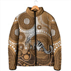 Numbat Australia Padded Jacket Myrmecobius Fasciatus Indigenous Art - Aussie Hoodie