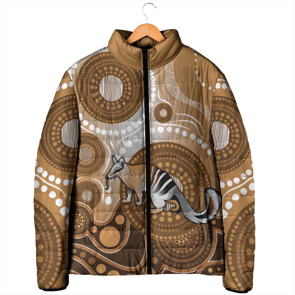 Numbat Australia Padded Jacket Myrmecobius Fasciatus Indigenous Art - Aussie Hoodie