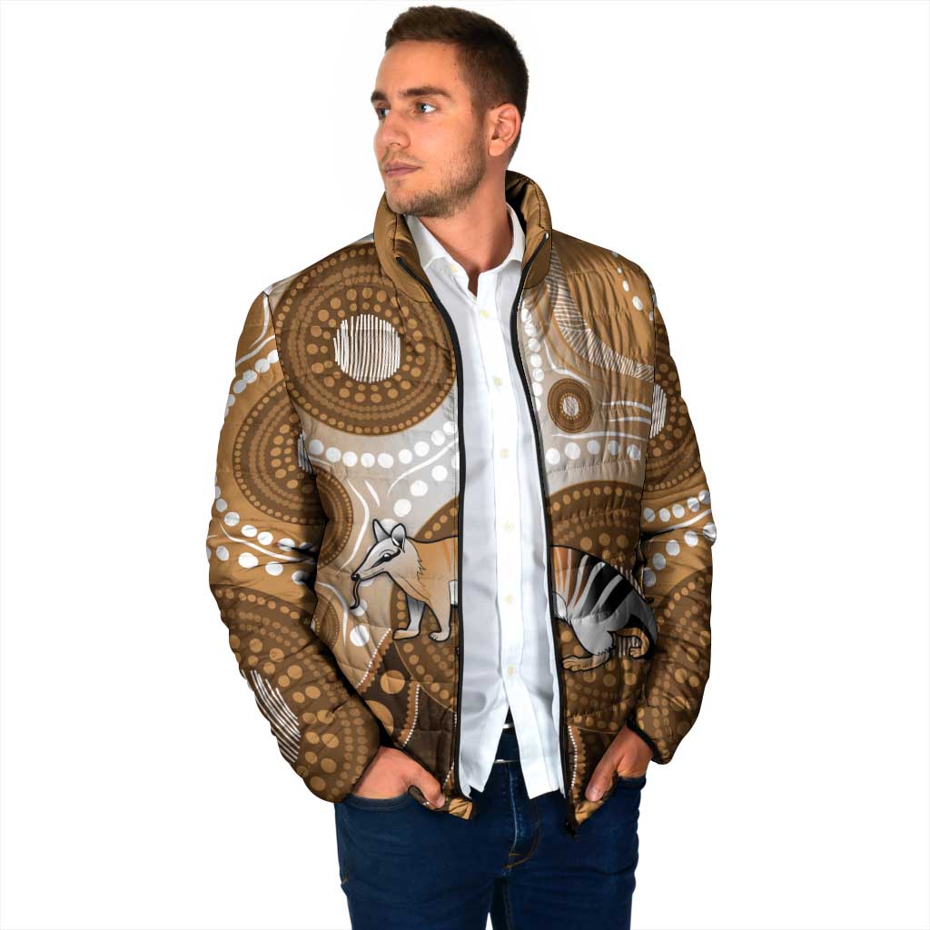 Numbat Australia Padded Jacket Myrmecobius Fasciatus Indigenous Art - Aussie Hoodie