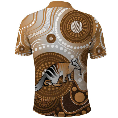 Numbat Australia Polo Shirt Myrmecobius Fasciatus Indigenous Art - Aussie Hoodie