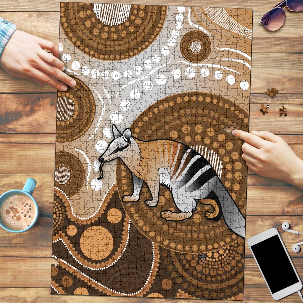 Numbat Australia Puzzle Myrmecobius Fasciatus Indigenous Art - Aussie Hoodie