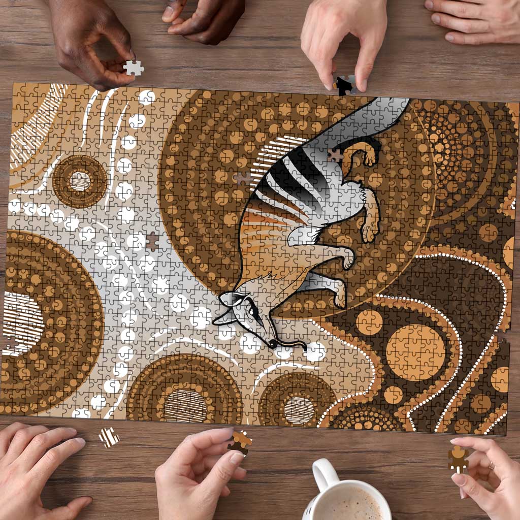Numbat Australia Puzzle Myrmecobius Fasciatus Indigenous Art - Aussie Hoodie