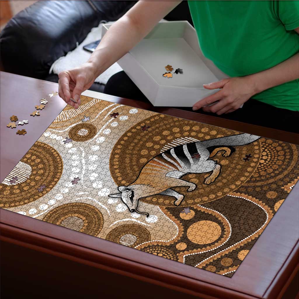 Numbat Australia Puzzle Myrmecobius Fasciatus Indigenous Art - Aussie Hoodie