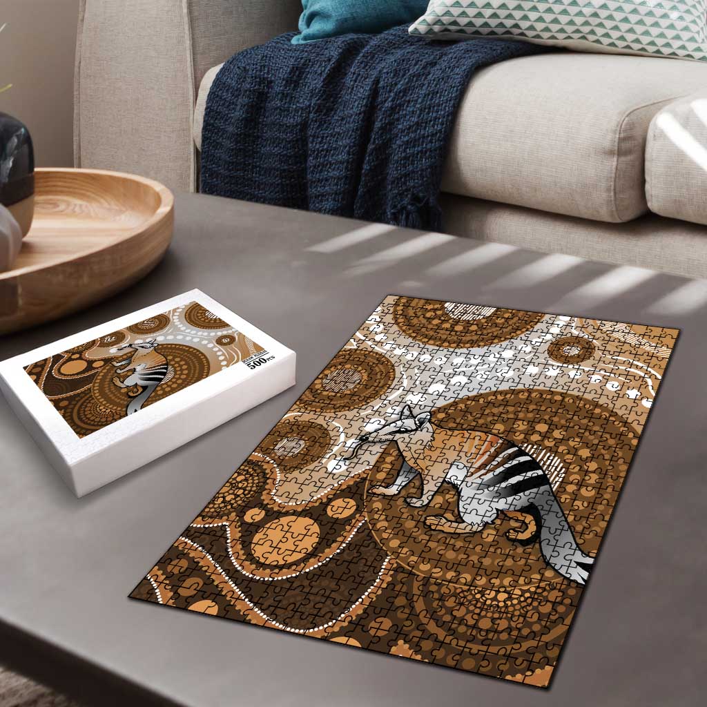 Numbat Australia Puzzle Myrmecobius Fasciatus Indigenous Art - Aussie Hoodie