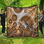 Numbat Australia Quilt Myrmecobius Fasciatus Indigenous Art - Aussie Hoodie