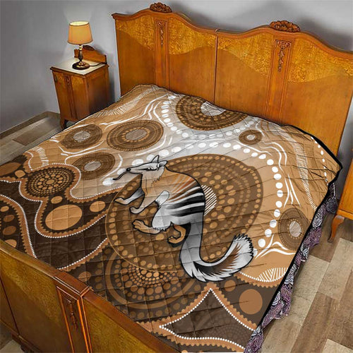 Numbat Australia Quilt Myrmecobius Fasciatus Indigenous Art - Aussie Hoodie