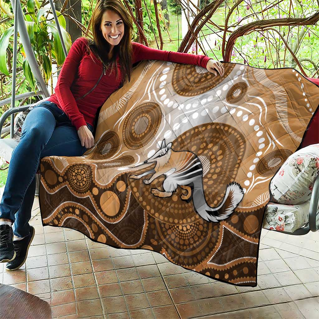 Numbat Australia Quilt Myrmecobius Fasciatus Indigenous Art - Aussie Hoodie