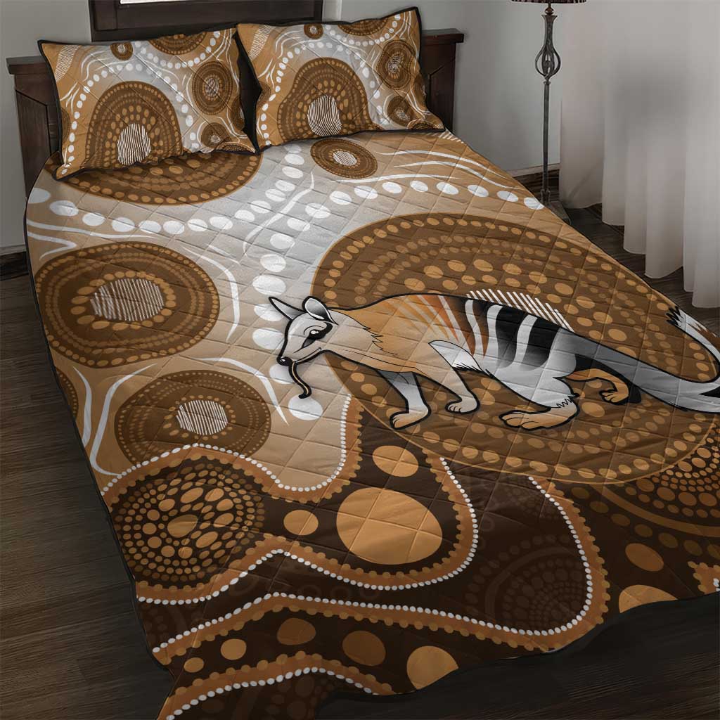 Numbat Australia Quilt Bed Set Myrmecobius Fasciatus Indigenous Art - Aussie Hoodie