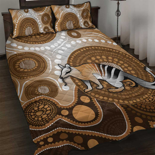 Numbat Australia Quilt Bed Set Myrmecobius Fasciatus Indigenous Art - Aussie Hoodie