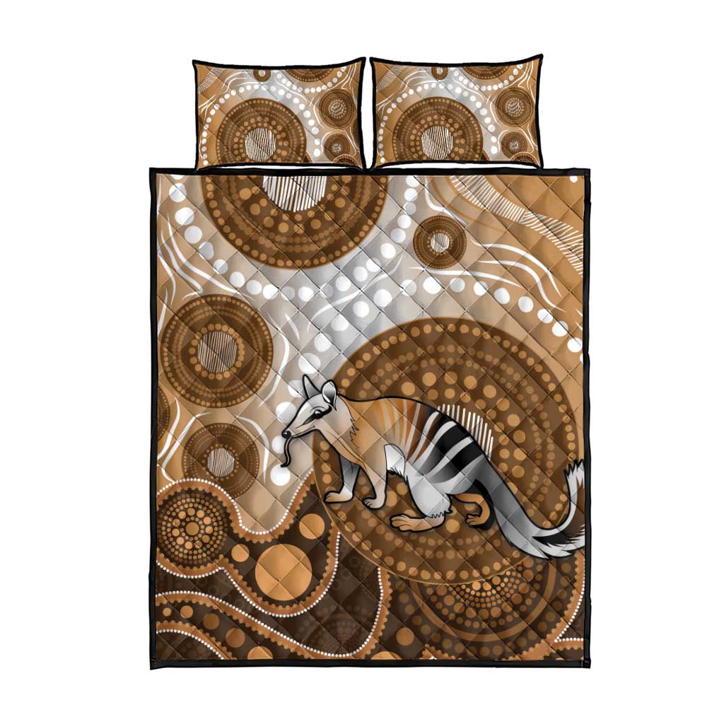 Numbat Australia Quilt Bed Set Myrmecobius Fasciatus Indigenous Art - Aussie Hoodie
