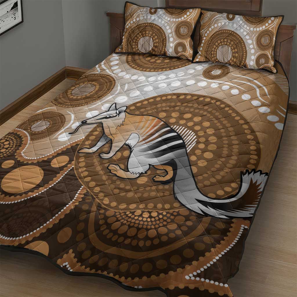 Numbat Australia Quilt Bed Set Myrmecobius Fasciatus Indigenous Art - Aussie Hoodie