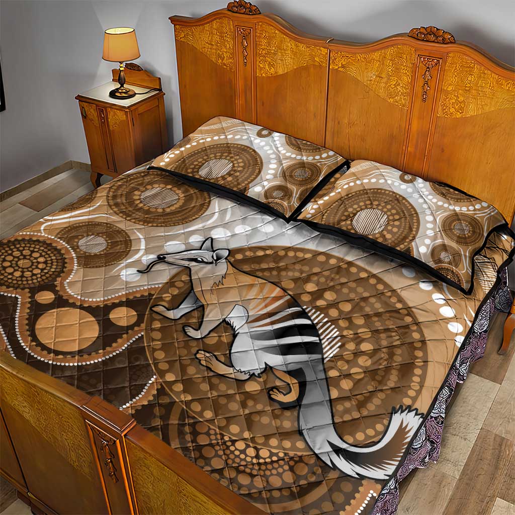 Numbat Australia Quilt Bed Set Myrmecobius Fasciatus Indigenous Art - Aussie Hoodie