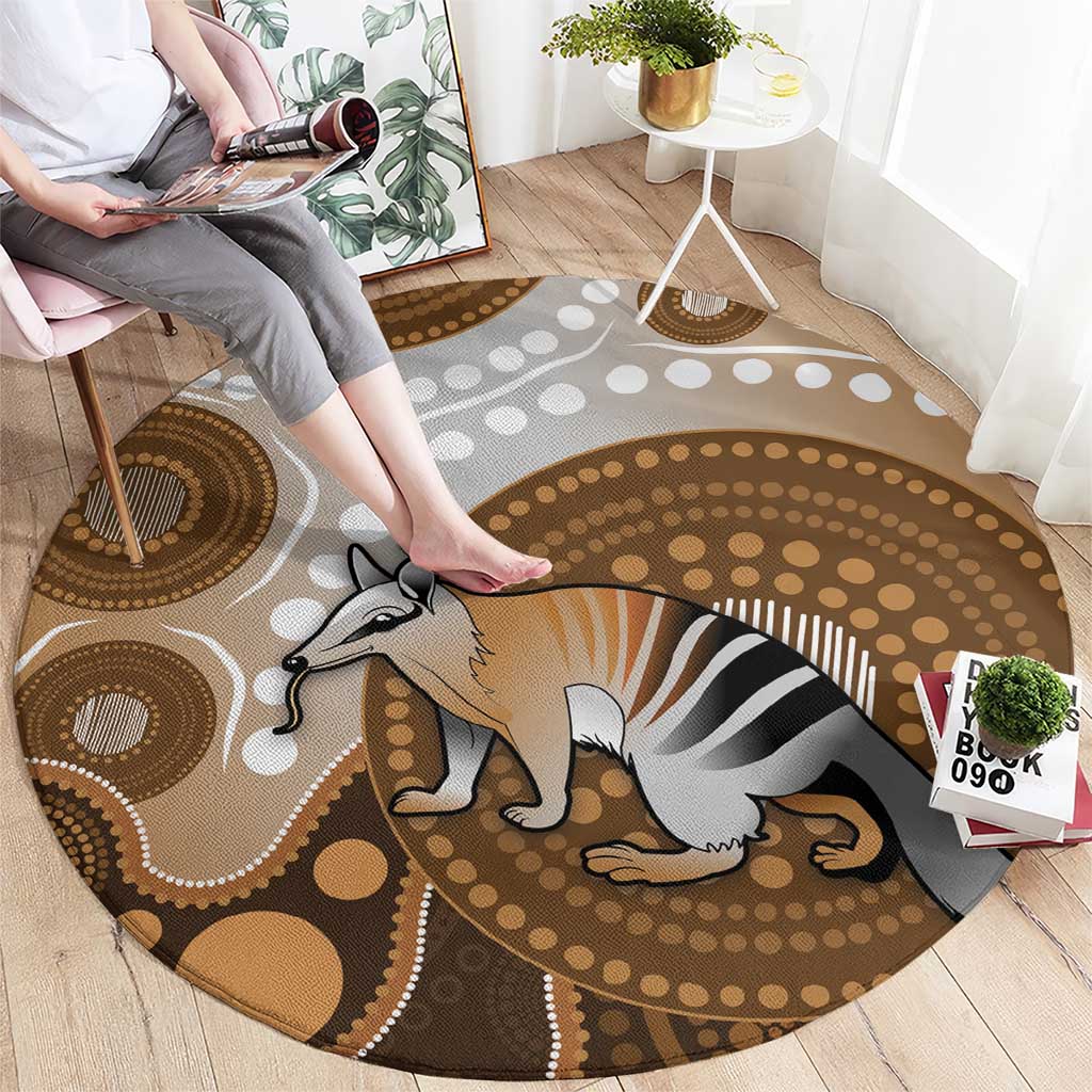 Numbat Australia Round Carpet Myrmecobius Fasciatus Indigenous Art - Aussie Hoodie