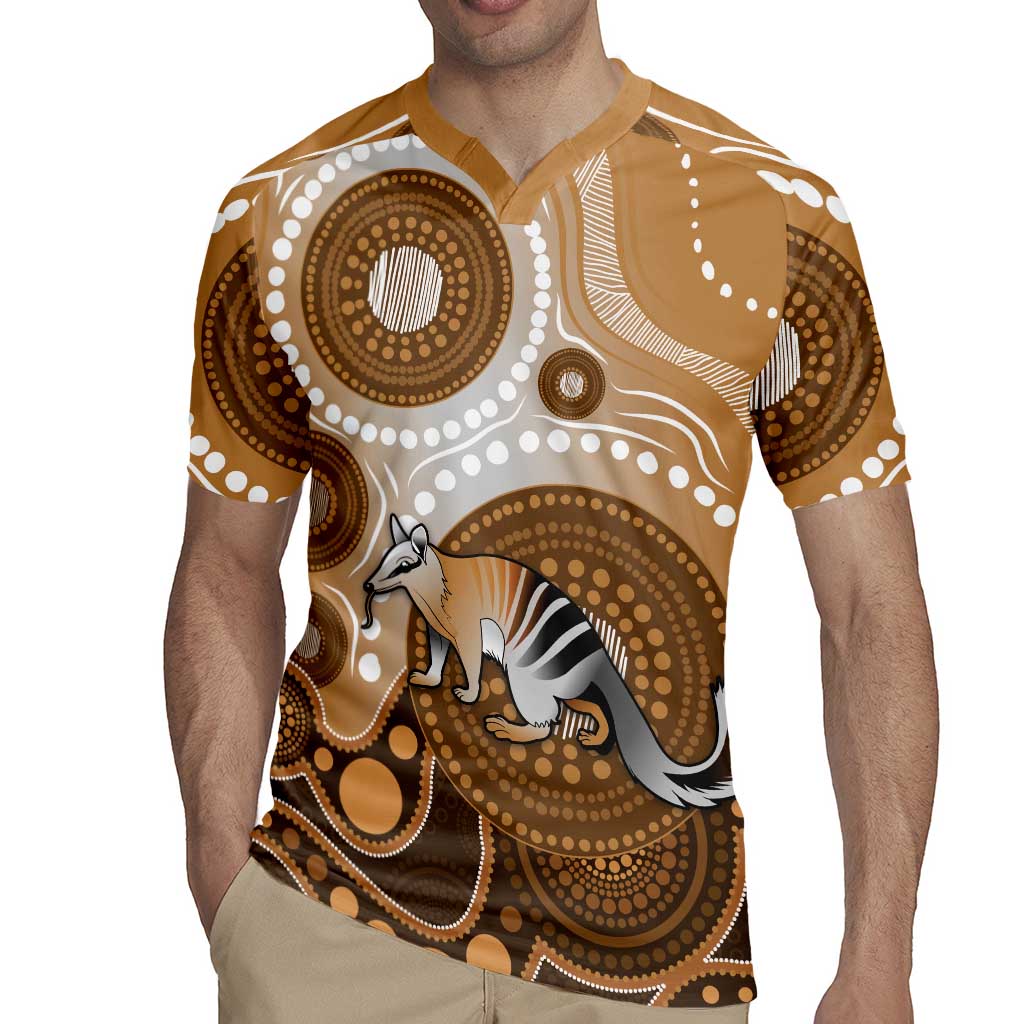 Numbat Australia Rugby Jersey Myrmecobius Fasciatus Indigenous Art - Aussie Hoodie