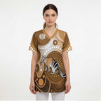 Numbat Australia Scrub Top Myrmecobius Fasciatus Indigenous Art - Aussie Hoodie