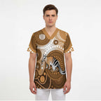 Numbat Australia Scrub Top Myrmecobius Fasciatus Indigenous Art - Aussie Hoodie