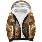 Numbat Australia Sherpa Hoodie Myrmecobius Fasciatus Indigenous Art - Aussie Hoodie