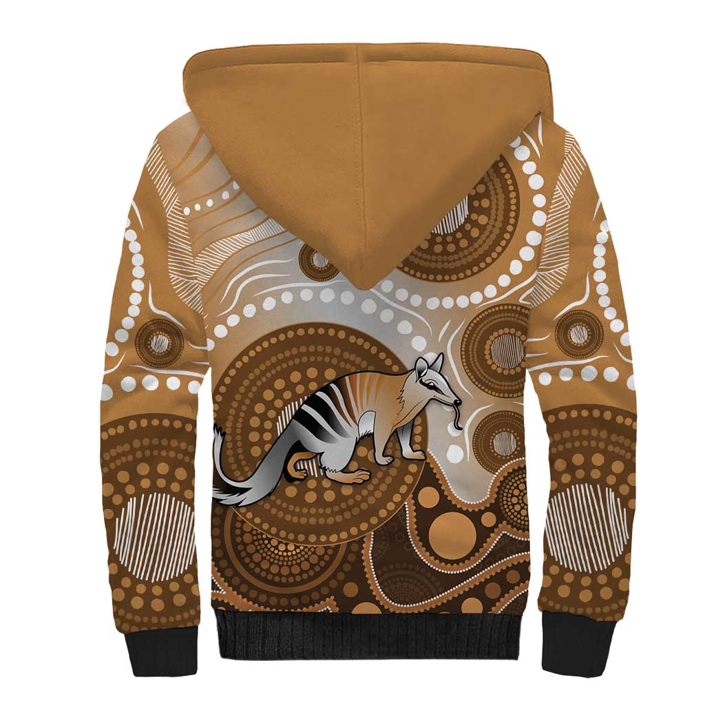 Numbat Australia Sherpa Hoodie Myrmecobius Fasciatus Indigenous Art - Aussie Hoodie