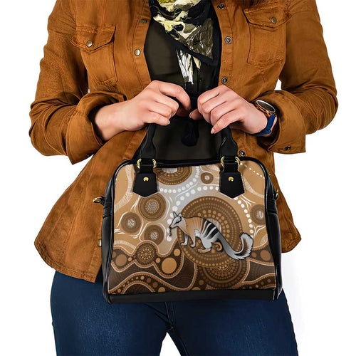 Numbat Australia Shoulder Handbag Myrmecobius Fasciatus Indigenous Art - Aussie Hoodie