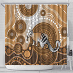 Numbat Australia Shower Curtain Myrmecobius Fasciatus Indigenous Art - Aussie Hoodie