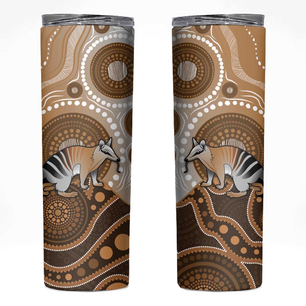 Numbat Australia Skinny Tumbler Myrmecobius Fasciatus Indigenous Art - Aussie Hoodie