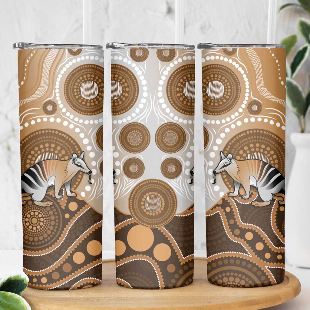 Numbat Australia Skinny Tumbler Myrmecobius Fasciatus Indigenous Art - Aussie Hoodie