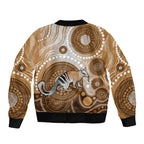 Numbat Australia Sleeve Zip Bomber Jacket Myrmecobius Fasciatus Indigenous Art - Aussie Hoodie