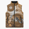 Numbat Australia Sleeveless Puffer Jacket Myrmecobius Fasciatus Indigenous Art - Aussie Hoodie