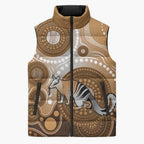 Numbat Australia Sleeveless Puffer Jacket Myrmecobius Fasciatus Indigenous Art - Aussie Hoodie
