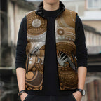 Numbat Australia Sleeveless Puffer Jacket Myrmecobius Fasciatus Indigenous Art - Aussie Hoodie