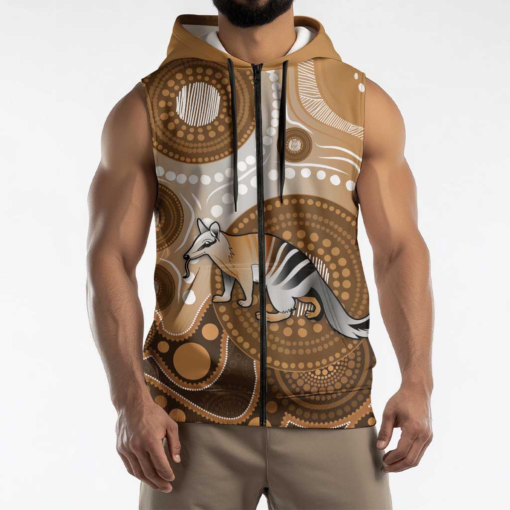 Numbat Australia Sleeveless Zip Hoodie Myrmecobius Fasciatus Indigenous Art LT14