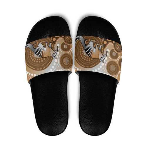 Numbat Australia Slide Sandals Myrmecobius Fasciatus Indigenous Art - Aussie Hoodie