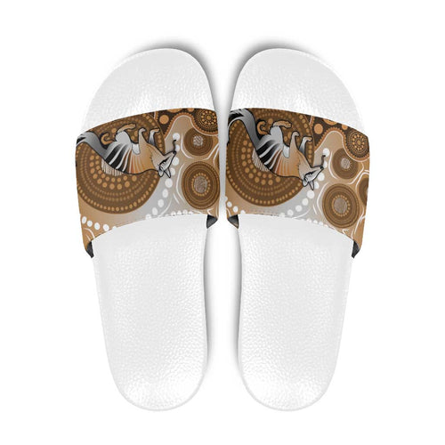 Numbat Australia Slide Sandals Myrmecobius Fasciatus Indigenous Art - Aussie Hoodie