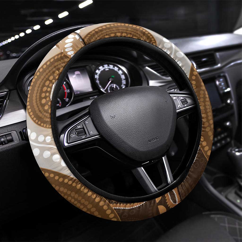 Numbat Australia Steering Wheel Cover Myrmecobius Fasciatus Indigenous Art - Aussie Hoodie