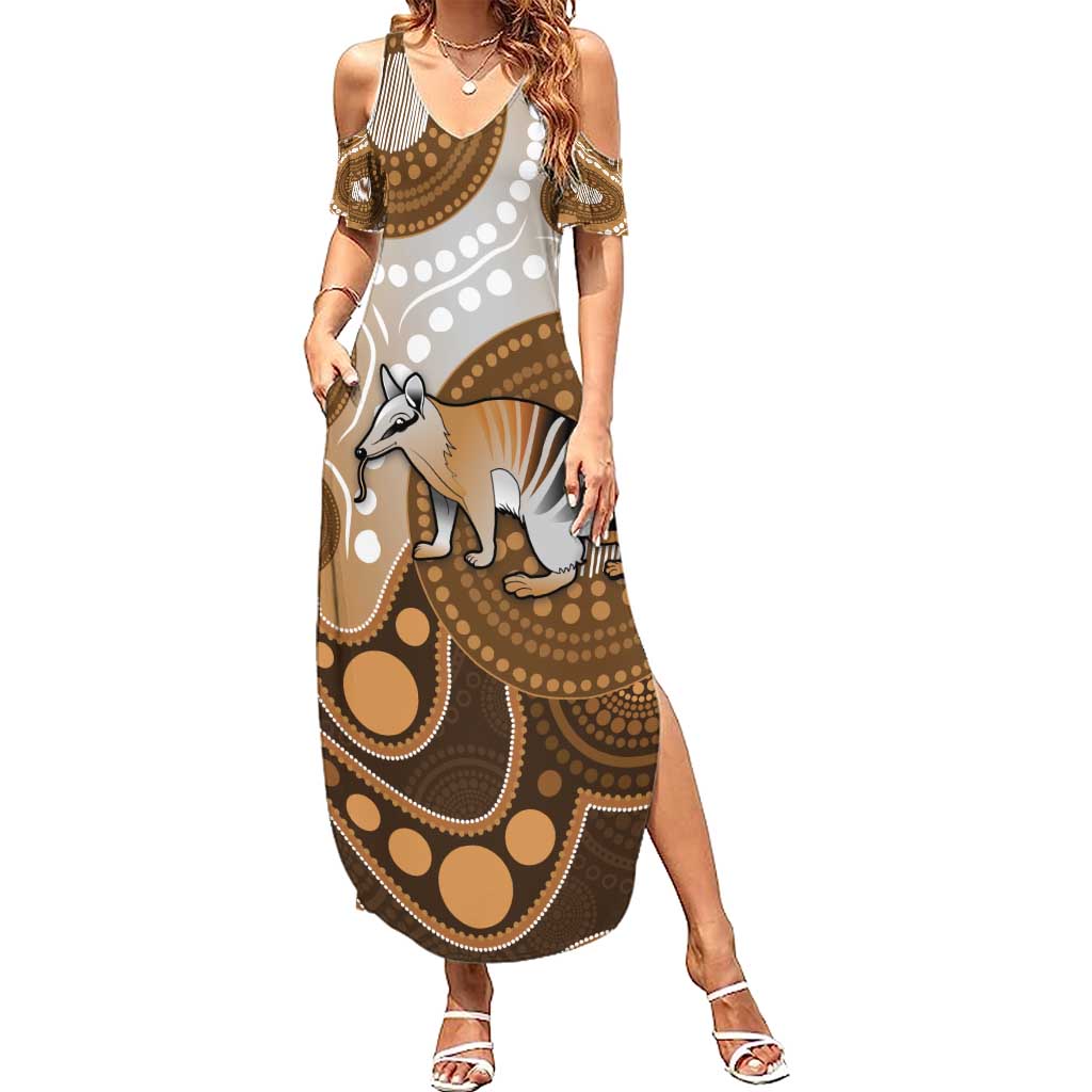 Numbat Australia Summer Maxi Dress Myrmecobius Fasciatus Indigenous Art - Aussie Hoodie