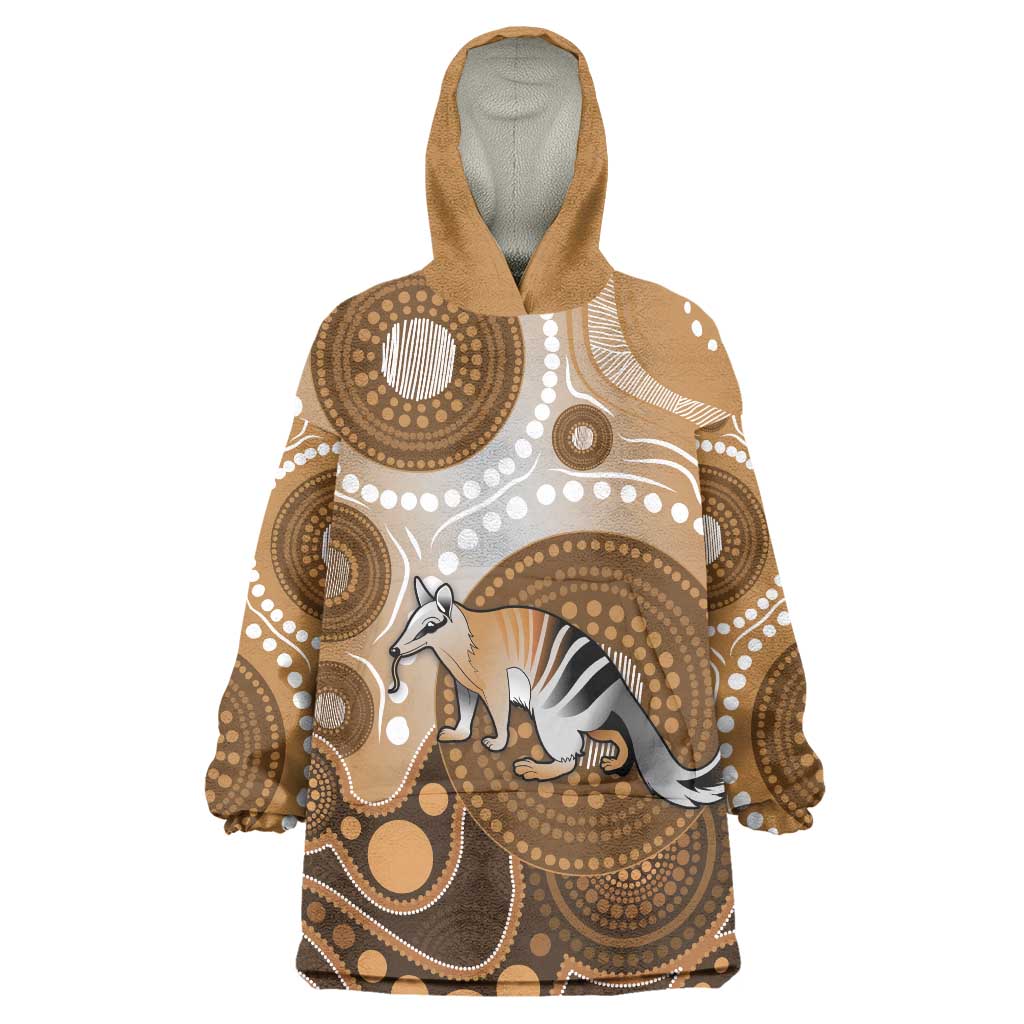Numbat Australia Wearable Blanket Hoodie Myrmecobius Fasciatus Indigenous Art - Aussie Hoodie