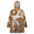 Numbat Australia Wearable Blanket Hoodie Myrmecobius Fasciatus Indigenous Art - Aussie Hoodie