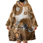Numbat Australia Wearable Blanket Hoodie Myrmecobius Fasciatus Indigenous Art - Aussie Hoodie