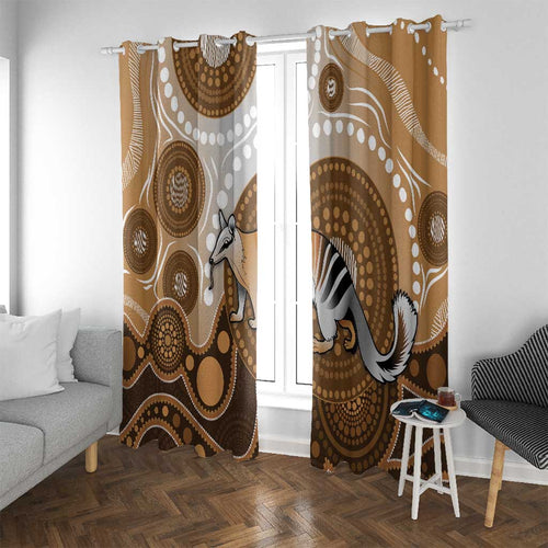 Numbat Australia Window Curtain Myrmecobius Fasciatus Indigenous Art - Aussie Hoodie