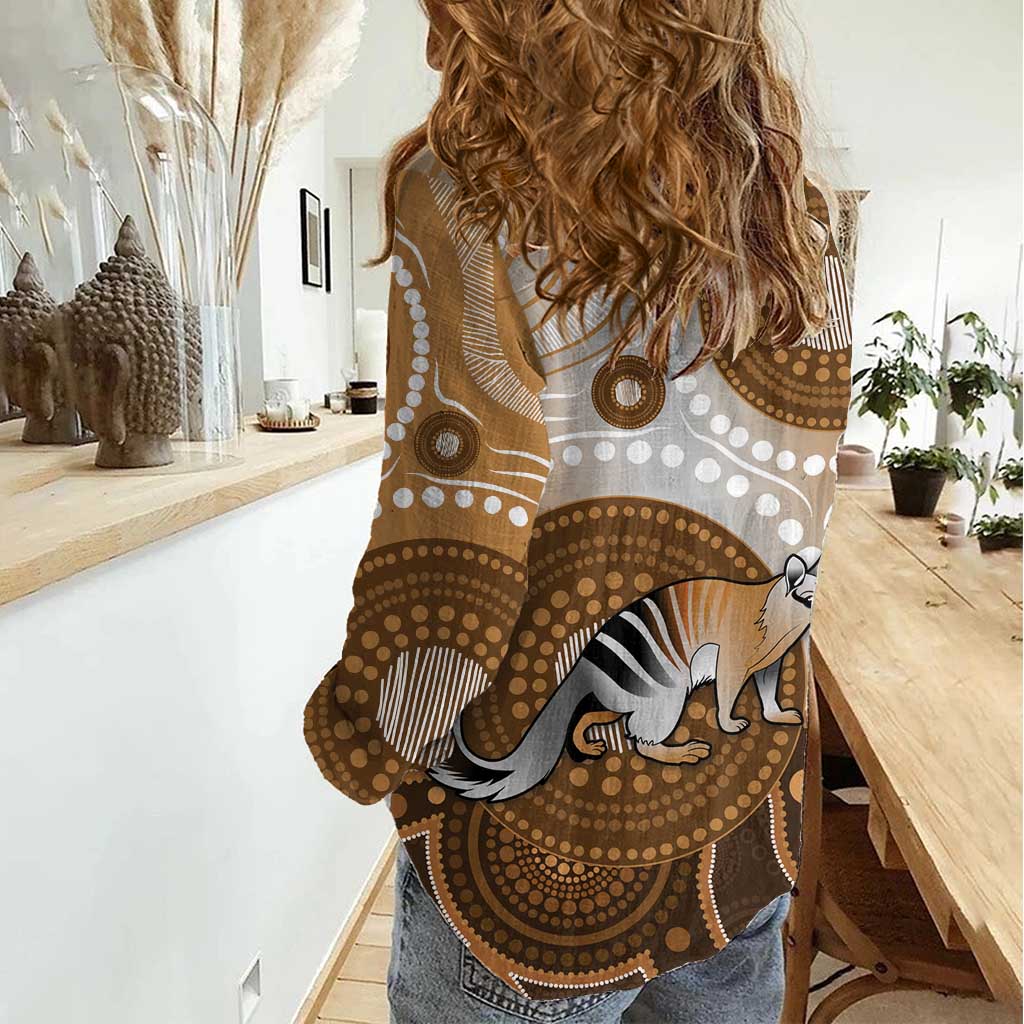 Numbat Australia Women Casual Shirt Myrmecobius Fasciatus Indigenous Art - Aussie Hoodie