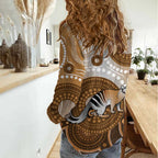 Numbat Australia Women Casual Shirt Myrmecobius Fasciatus Indigenous Art - Aussie Hoodie