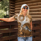 Numbat Australia Women Polo Shirt Myrmecobius Fasciatus Indigenous Art - Aussie Hoodie