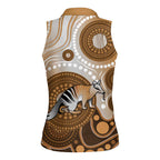 Numbat Australia Women Sleeveless Polo Shirt Myrmecobius Fasciatus Indigenous Art - Aussie Hoodie