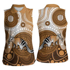 Numbat Australia Women Sleeveless Polo Shirt Myrmecobius Fasciatus Indigenous Art - Aussie Hoodie