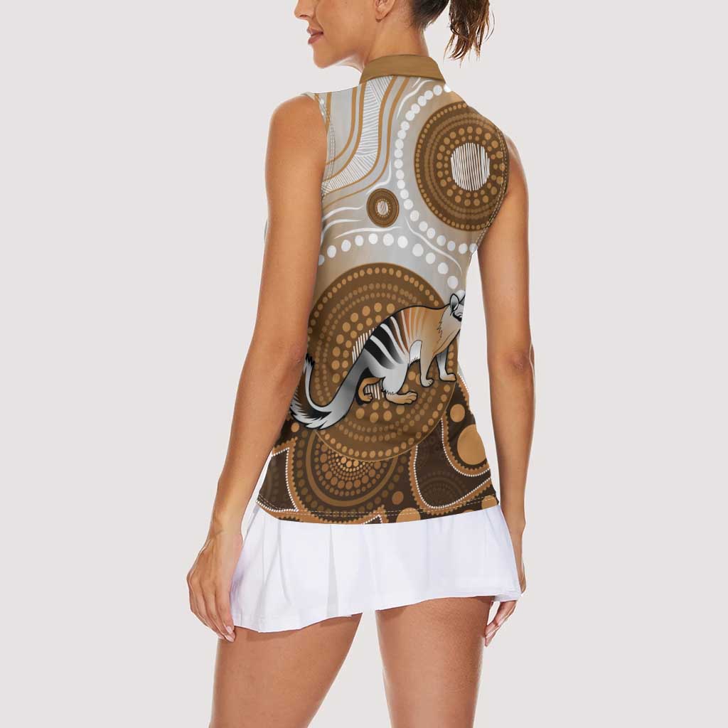 Numbat Australia Women Sleeveless Polo Shirt Myrmecobius Fasciatus Indigenous Art - Aussie Hoodie