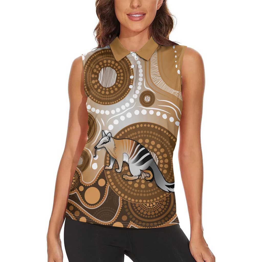 Numbat Australia Women Sleeveless Polo Shirt Myrmecobius Fasciatus Indigenous Art - Aussie Hoodie
