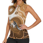 Numbat Australia Women Sleeveless Polo Shirt Myrmecobius Fasciatus Indigenous Art - Aussie Hoodie