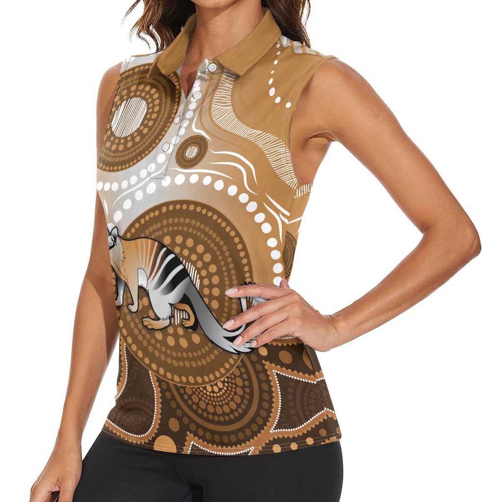 Numbat Australia Women Sleeveless Polo Shirt Myrmecobius Fasciatus Indigenous Art - Aussie Hoodie
